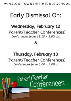 Parent Teacher Conferences (Early Dismissal)